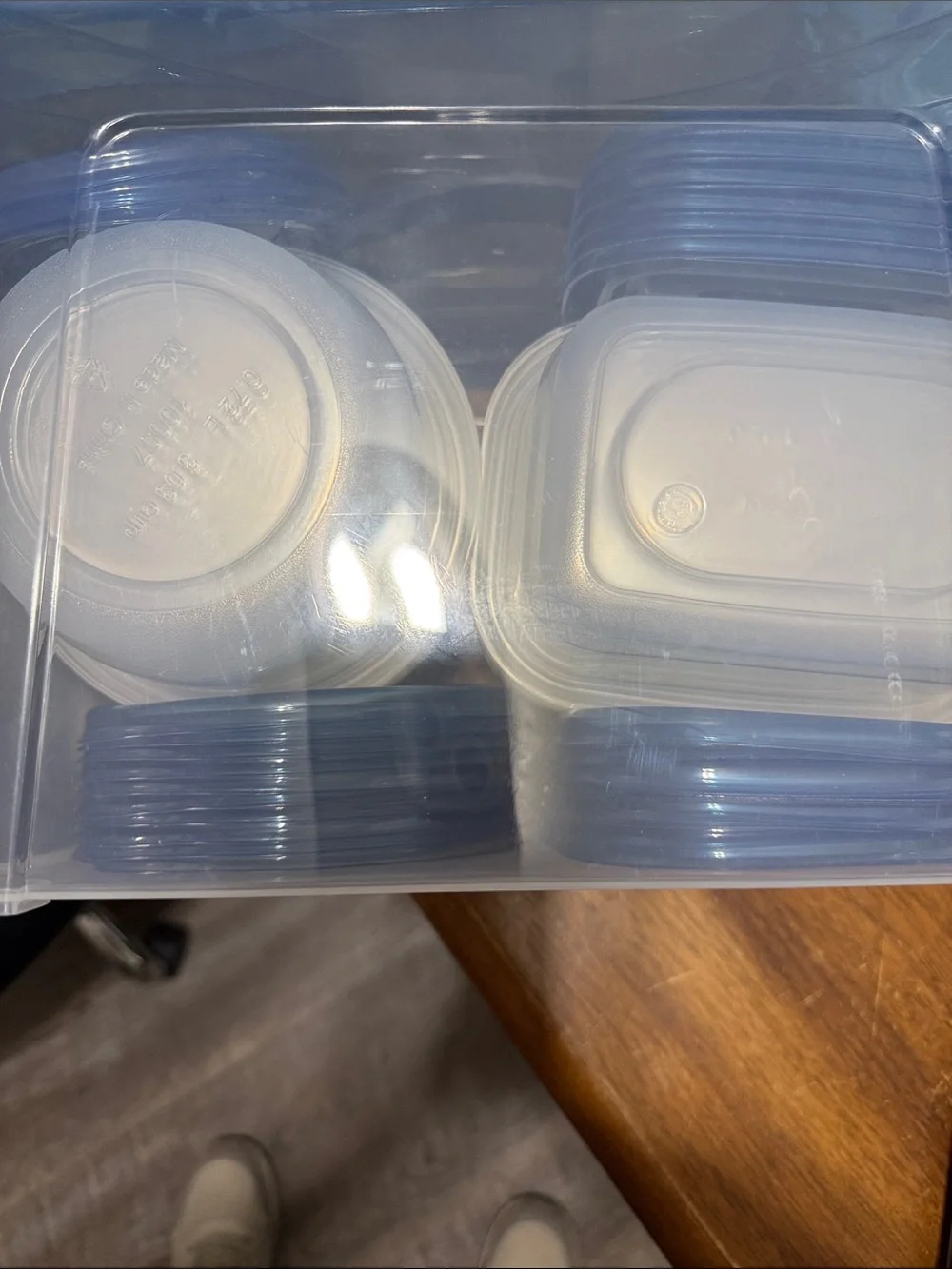 NIB Blue-Lid Food Storage Container Set - BPA-Free Kitchen Organization